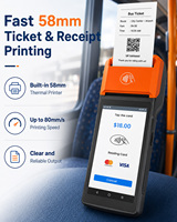 Terminal POS Portátil Android 14 con NFC, 4G, Bluetooth e Impresora de 58 mm, R330 Plus