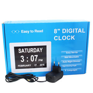 Réveil numérique à grand écran LED de 8 pouces <span class=keywords><strong>pour</strong></span> la perte de mémoire, la maladie d'<span class=keywords><strong>Alzheimer</strong></span>, la démence, calendrier numérique, horloge de jour - Product Image 6