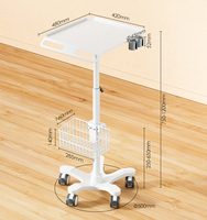 Chariot mobile pour endoscope métallique certifié CE Likaymo avec panier métallique, garantie 5 ans pour les examens d'échographie hospitaliers