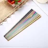 Çin tarzı yemek çubukları 5 renk içi boş metal çubuk paslanmaz çelik çubuklar