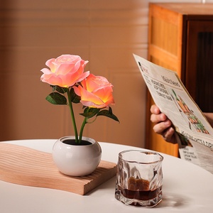 Luz Nocturna Pequeña de Lujo con Forma de Rosa Eterna, Luz de Ambiente para Dormitorio, Aromaterapia, Decoración Creativa, Regalo para Niñas - Product Image 1