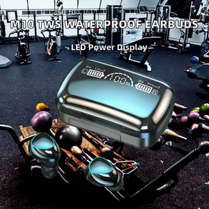 Écouteurs sans fil intra-auriculaires M10 TWS avec fonction Power Bank, affichage numérique, son stéréo Hi-Fi, étanchéité IPX-5, chipset JL, RGB inversé - Product Image 2
