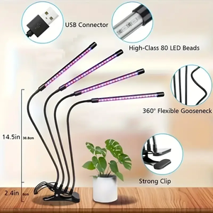 Lámpara LED de Cultivo con Clip Flexible, Ajustable, de Aluminio, IP44, con Temporizador Automático, Espectro Completo, para <span class=keywords><strong>Pl</strong></span>ántulas, Garantía de 2 Años - Product Image 5