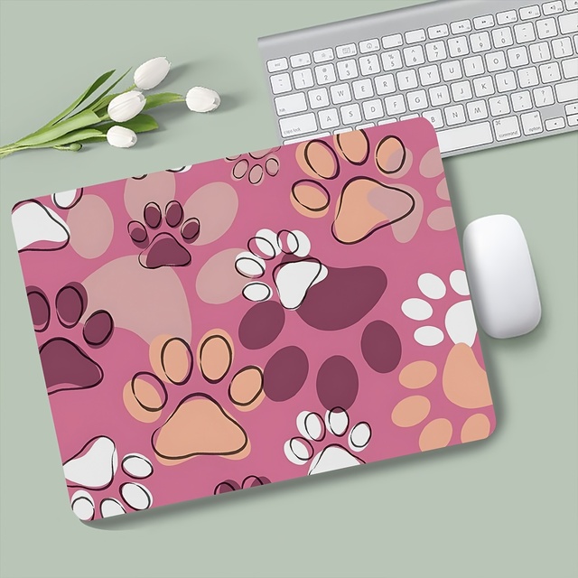 Abstract Art Pink Anime Multi-Color Cat Paw Print Gaming Mouse Pad Large Keyboard Desk Mat for E-Sports Office Laptop Desktop
