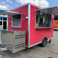 Camion de restauration mobile en acier inoxydable finition miroir pour la vente de luxe en rue, événements, glaces, snacks, remorque alimentaire