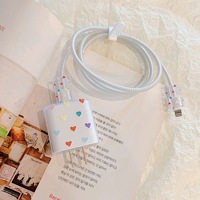 Protectores de Cable de Carga para iPhone 18W 20W, Funda Cubrecable con Diseño Adorable de Dibujos Animados, Protector de Cable de Cargador USB de Silicona TPU