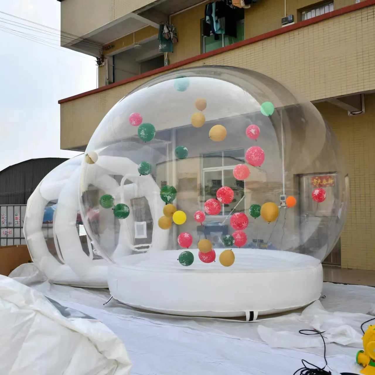 Parti olay PVC şeffaf şeffaf şişme Bouncy balonlar kubbe glatent çadır kabarcık sıçrama ev
