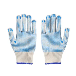 China cotton work glove with rubber grip dots PVC dotted glove PVC dotted cotton glove