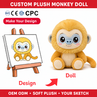 Peluche personnalisée Singe à crinière dorée, figurine d'animal de la jungle en peluche, conception OEM ODM