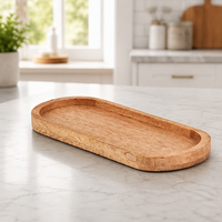 Assiettes en bois pour servir le fromage, les sushis, les collations de fête et plus encore, petit plateau ovale en bois, plateau en bois de mangue