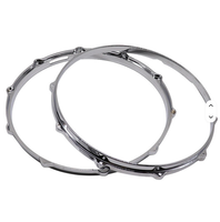 14 Inch 10 Hole Silver Die Cast Drum Hoop Aluminium Alloy Rim for Drum Kit Bass & Jazz Drums Percussion Instrument Accessory