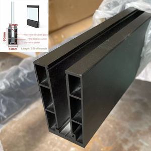 Balustrade d'escalier en verre sans cadre avec fente pour carte, profil en alliage d'aluminium en forme de U pour garde-corps de balcon - Product Image 6