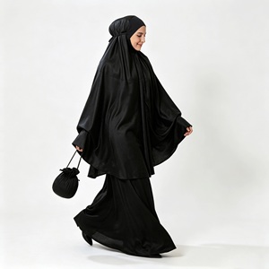 <strong>Black</strong> Khimar Set Women Gulf Size 52-60 <strong>UK</strong> 6-18 US 2-14 Modest Wear Islamic Clothing - Product Image 6