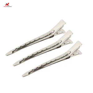 Pinces à cheveux multifonctionnelles en métal de qualité supérieure, pinces à cheveux en forme de bec de canard, pinces à cheveux en alligator DIY, pinces à cheveux argentées pour le sectionnement - Product Image 2