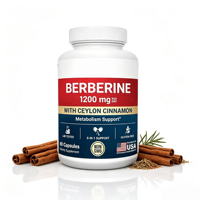 Capsules de berbérine et de cannelle de Ceylan OEM 1200 mg haute puissance 5 en 1 pour le soutien du métabolisme, la gestion du poids et la santé cardiaque
