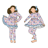 Little Glow Kids Ensemble de jeu : Robe à volants circulaires pour une rotation maximale, Robe d'hiver en dentelle à œillets et Pantalon-culotte pour filles