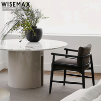 WISEMAX FURNITURE Chaise de café commerciale moderne nordique en bois massif chaise de salle à manger de luxe en bois et tissu pour la maison
