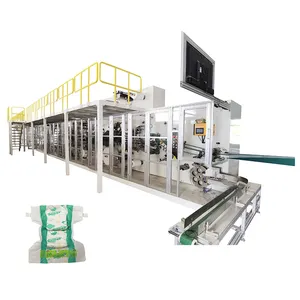 4 Size Customization Full Servo I Shape Diaper Making Machine For Manufacturing Baby Diaper