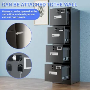 Archivador Metálico Vertical Moderno con 4 Cajones y Cerradura para Oficina y Hogar, Tamaño A4/Legal, con Porta Tarjetas <span class=keywords><strong>de</strong></span> Visita, Origen Estadounidense, Enviado por Correo - Product Image 5