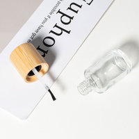 Personnalisé Unique 5ML 8ML 10ML 12ML 15ML Bouteilles en verre de vernis à ongles en bois de bambou vides personnalisées avec couvercle en bambou