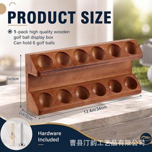 Expositor de madera transfronterizo de doble capa para pelotas de golf, estante de almacenamiento compartimentado, expositor de pelotas de ping-pong, almacenamiento - Product Image 4