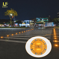 Feux de signalisation routière encastrés au sol, balise solaire LED lumineuse pour passage piéton, éclairage de passage piéton encastré au sol