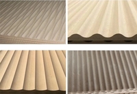Panneau mural 3D en MDF à fibres de bois, moulure ondulée courbée, décoration intérieure pour hôtel
