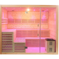 Grande salle de sauna à vapeur au sel de l'Himalaya, sauna finlandais traditionnel à vapeur sèche et humide à vendre