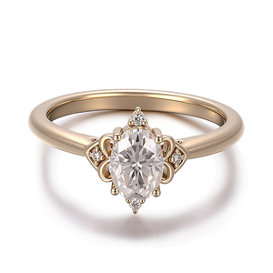 Anillo de compromiso PROVENCE, joyería personalizada, anillo de oro macizo de 18k, 14k, 10k con moissanita, corte ovalado, 1 quilate, DEF VVS1, anillo de diamantes. - Product Image 3