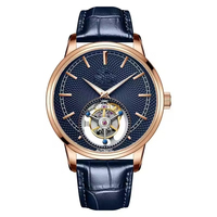 Montre automatique de luxe pour homme à cadran squelette tourbillon, bracelet en cuir 20 mm, marque privée, Hangzhou Daily