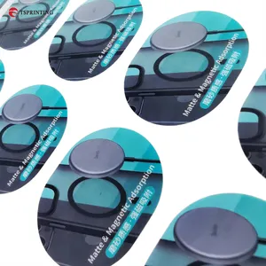 Campione gratuito di etichette per caricabatterie magnetico Wireless stampa personalizzata Kiss Cut foglio adesivo permanente in vinile Stickers servizio di stampa