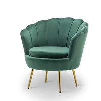 Chaise de Salle à Manger en Velours de Luxe, Pieds Dorés, Assise Rembourrée Bleue, Mobilier Moderne