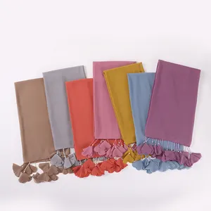 Accessoires pour hijab sax élégant, châles de prière pour les musulmans arabes, foulard en soie pour femmes, hijab en coton design