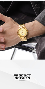 NAVIFORCE 8030 GG Orologio Dorato da <span class=keywords><strong>Uomo</strong></span> Design Originale del Marchio in Acciaio Inossidabile Orologi da Polso Semplici Gioiello Regalo - Product Image 3