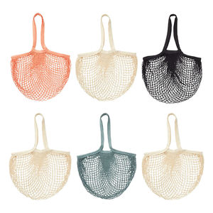 حقيبة كروشيه شبكية محمولة ملونة مخصصة قابلة لإعادة الاستخدام حقيبة حمل من القطن كيس إنتاج شبكي للخضروات والفواكه - Product Image 6