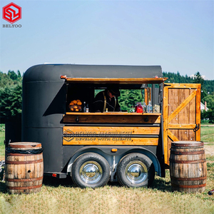 Remolque de comida de caballo, carrito de café de comida rápida <span class=keywords><strong>para</strong></span> cocina móvil, carrito de perro caliente, caja de remolque Vintage, barato - Product Image 3