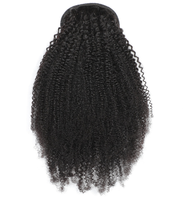 LONGFOR en stock Extensions de cheveux humains brésiliens Remy Afro bouclés crépus 4B-4C, queues de cheval à cordon de serrage, fournisseur de choix
