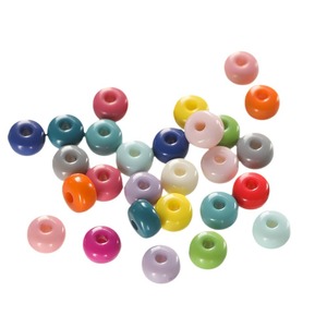 Cuentas de acrílico y plástico de 16 colores, 1,8 materiales hechos a mano DIY para niños, cuentas de ábaco con agujeros planos y sueltos, coloridas - Product Image 5