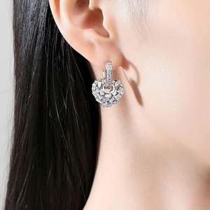 European American Trendy Women's Brass <b>Drop</b> <b>Earrings</b> Zircon Butterfly Pattern <b>Gold</b> Plated Anniversary Gift - Product Image 3