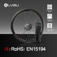 Kit de conversion de vélo électrique 250W, batterie en forme de bouteille 36V 9Ah, moteur à moyeu sans balais à engrenages, certifié CE, usine OEM