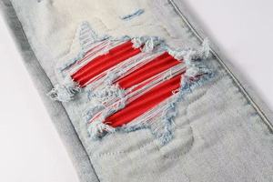 ... HipHop Streetwear-Jeans ajustados lavados y desgastados, diseño cónico delgado de estilo callejero, éxito de exportación transfronterizo - Product Image 5