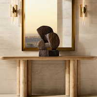Console d'entrée cylindrique moderne en chêne massif durable pour salon, meubles de maison