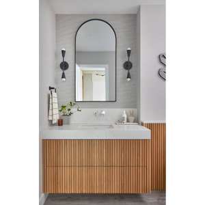 עיצוב מודרני עץ עץ עץ עץ עץ אלון אדר יחיד מרוט כיור אגן קיר הר צף 36 42 ס "מ - Product Image 1