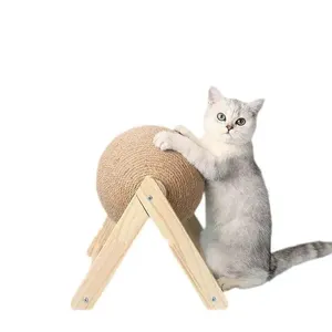 Fabrikant Krabben Nieuw Ontwerp Houten Sisal Bal Honden En Katten Speelgoed Voor Katten Katten Speelgoed
