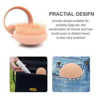 Brosse à cheveux pliable compacte de voyage 2-en-1 de qualité supérieure avec logo personnalisé OEM, petite brosse à cheveux ronde pour démêler les cheveux des femmes