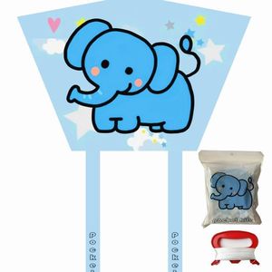 Mini cerf-volant de poche pliable, ensemble complet avec corde et poignée, motif animal de dessin animé mignon, cerf-volant portable pour enfants, jouet de plage - Product Image 2