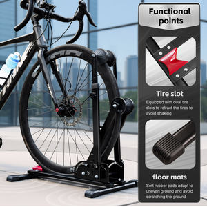 Support de vélo vertical réglable pour vélos de 20 à 29 pouces, support de stationnement pliable en acier pour vélos, gain de place, support de rangement intérieur - Product Image 4