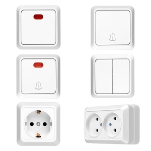 Европейская стандартная однополюсная настенная розетка 10А с выключателем для управления освещением, накладной монтаж, немецкий тип, электрическая розетка для зарядки - Product Image 1