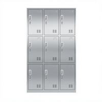 Casier de salle blanche en acier inoxydable SUS304 à 9 portes, mobilier de laboratoire, armoire de vestiaire, soudé sans joint, sur mesure
