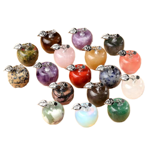 Apple di cristallo all'ingrosso decorazione di natale intagliato a mano da materiali diversi con la tecnica lucida pietra di guarigione quarzo - Product Image 3